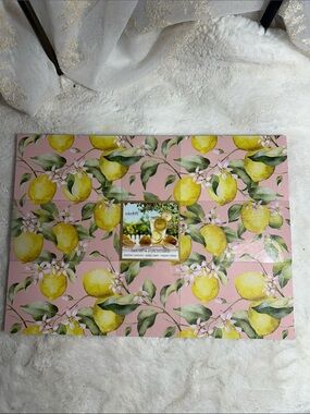Colordrift leather textured pink with lemons set of 4